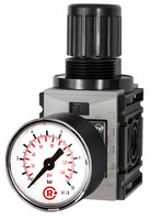 Druckregler mit durchgehender Druckversorgung, Standardmanometer  Serie FUTURA-mini