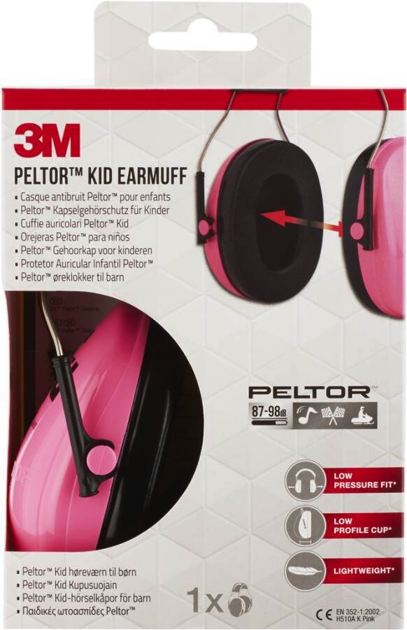 3M Kapselgehörschützer Peltor Kid pink SNR=27dB, empf.f.Geräuschpegel  87-98dB - Werkzeug Roloff GmbH