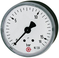 Standardmanometer mit Stahlblechgehäuse, Anschluss hinten, zentrisch