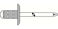 Blindniete Alu/Stahl verzinkt Großkopf 12 - 4,0x10 - Klemmbereich 5,0 - 6,5  mm